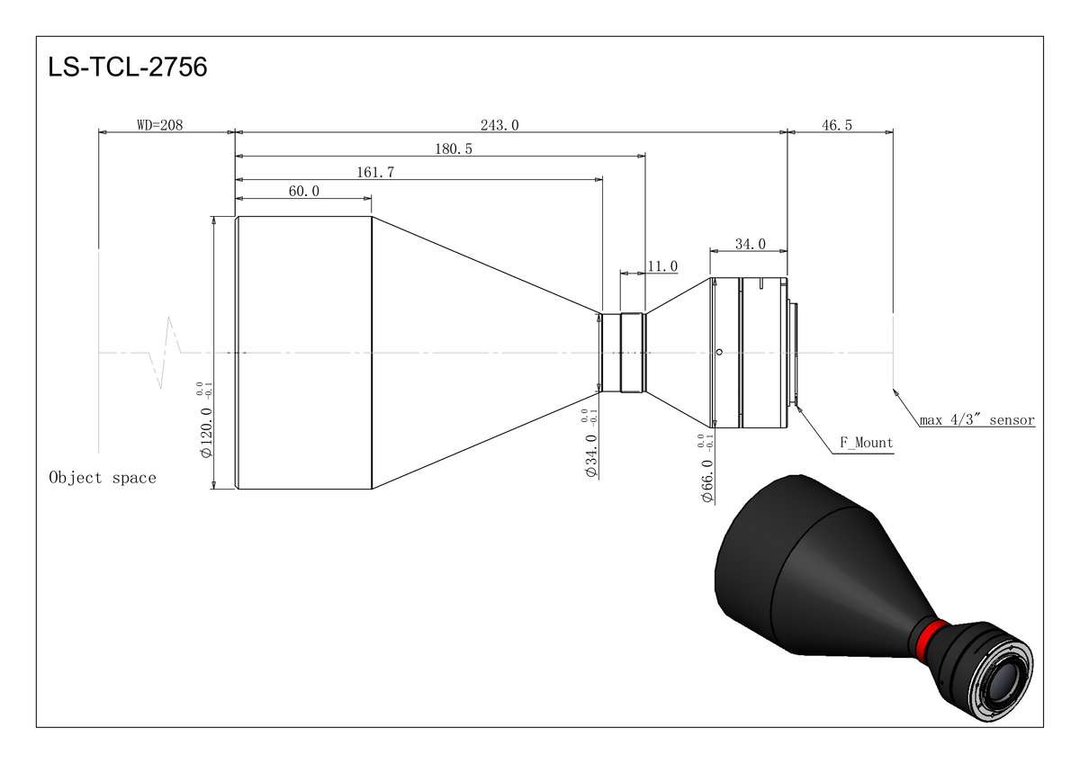 LS-TCL-2756 dimensions (mm)