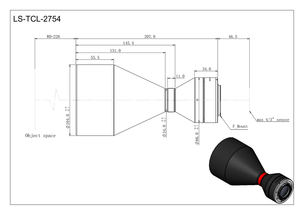 LS-TCL-2754 dimensions (mm)