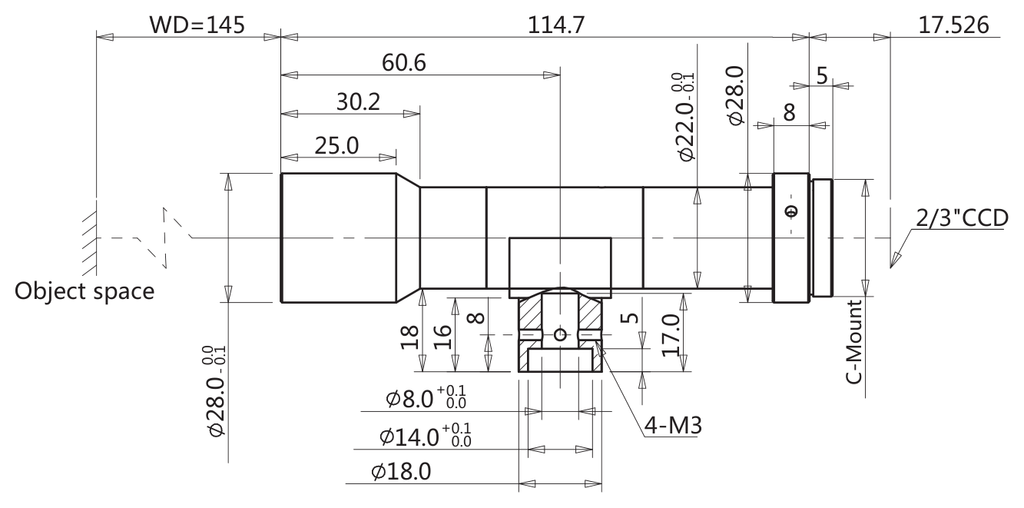 LS-TCL-2856 dimensions (mm)