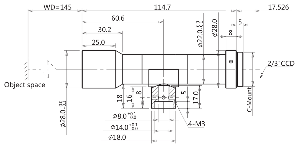 LS-TCL-2856 dimensions (mm)