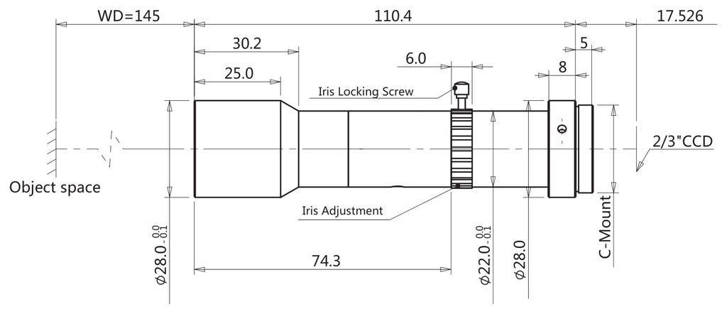 LS-TCL-2854 dimensions (mm)