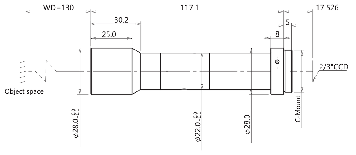 LS-TCL-2862 dimensions (mm)