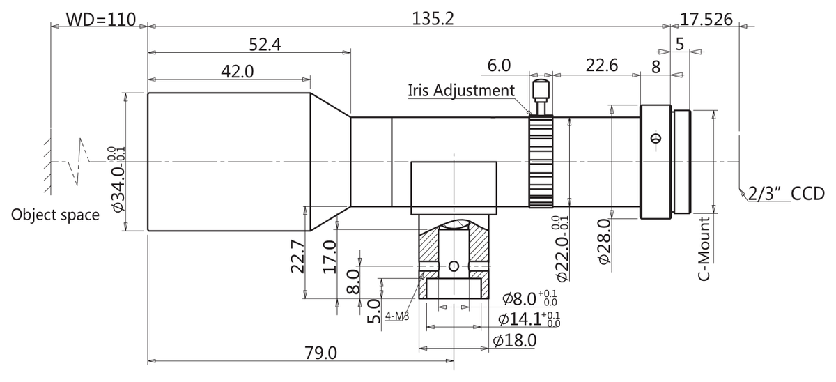 LS-TCL-2846 dimensions (mm)