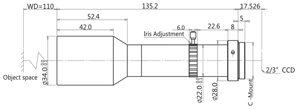LS-TCL-2844 dimensions (mm)