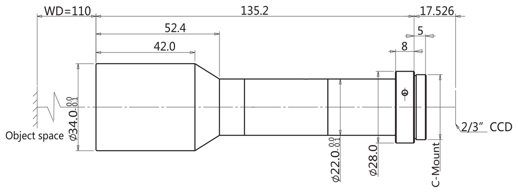 LS-TCL-2843 dimensions (mm)