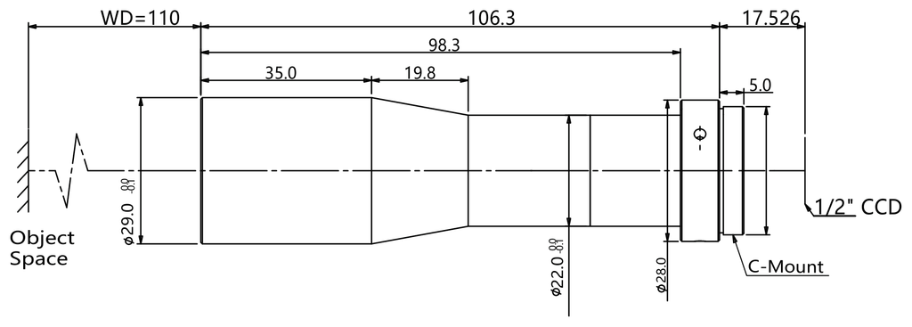 LS-TCL-2923 dimensions (mm)