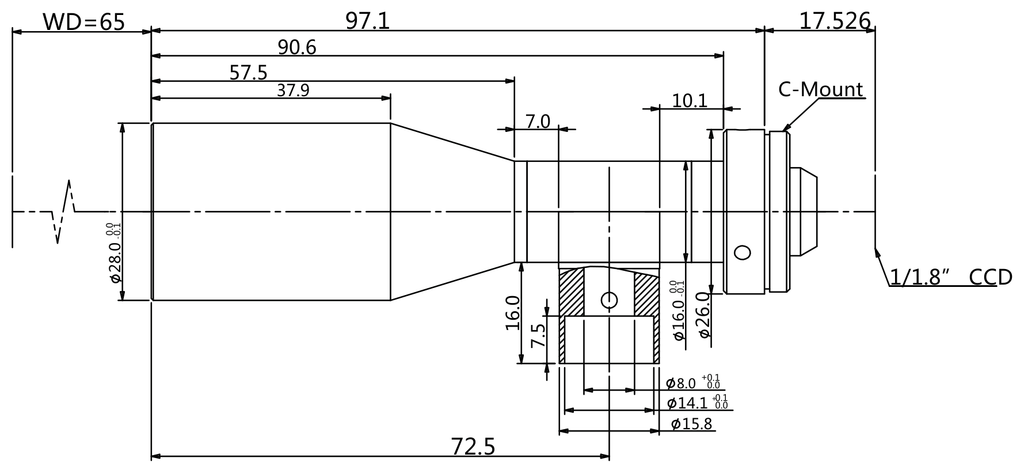 LS-TCL-2927 dimensions (mm)