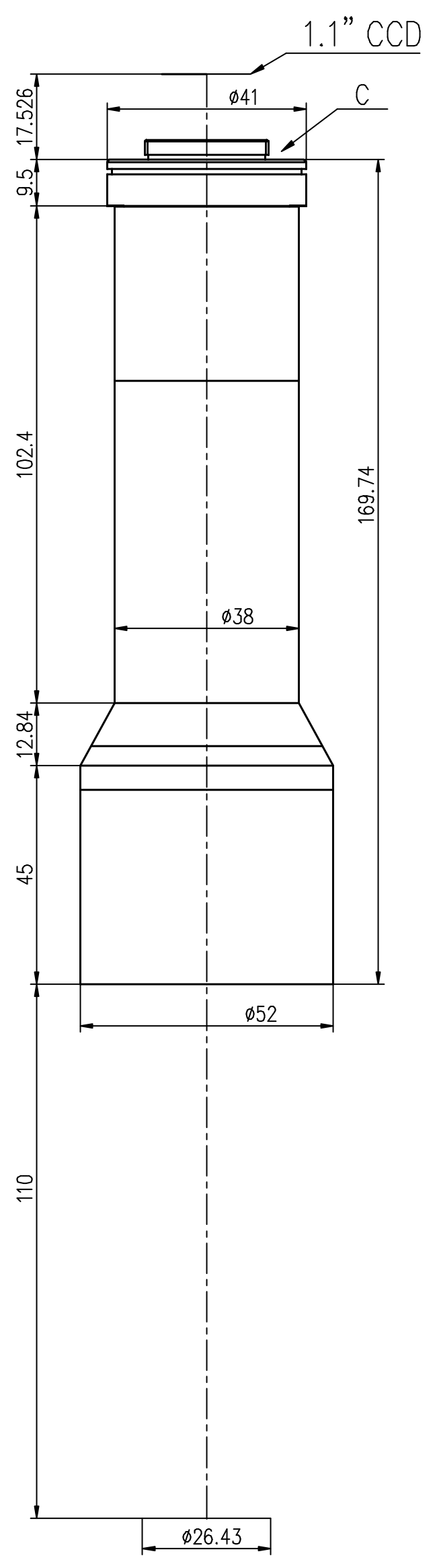 LS-TCL-2977 dimensions (mm)