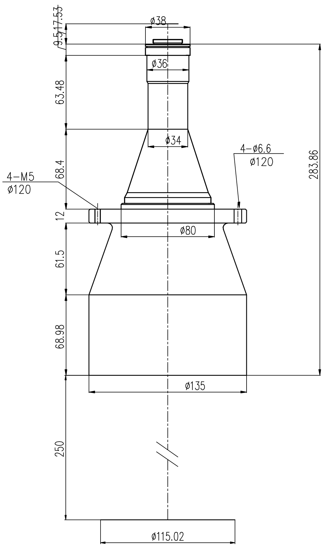 LS-TCL-2995 dimensions (mm)