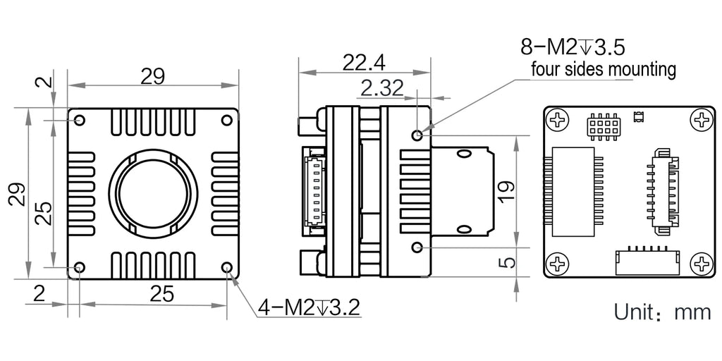 MV-CB016-10GC-S-W dimensions (mm)