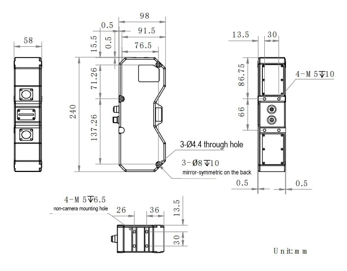 MIS-DP3600-10D dimensions (mm)