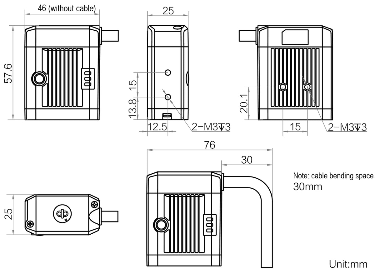 MV-IDB007X-25R dimensions (mm)