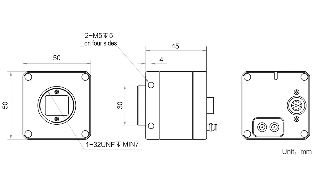 MV-CH250-90XN-C-NN dimensions (mm)