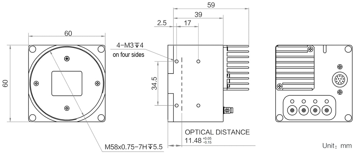 MVGL-AC512G-150YC dimensions (mm)