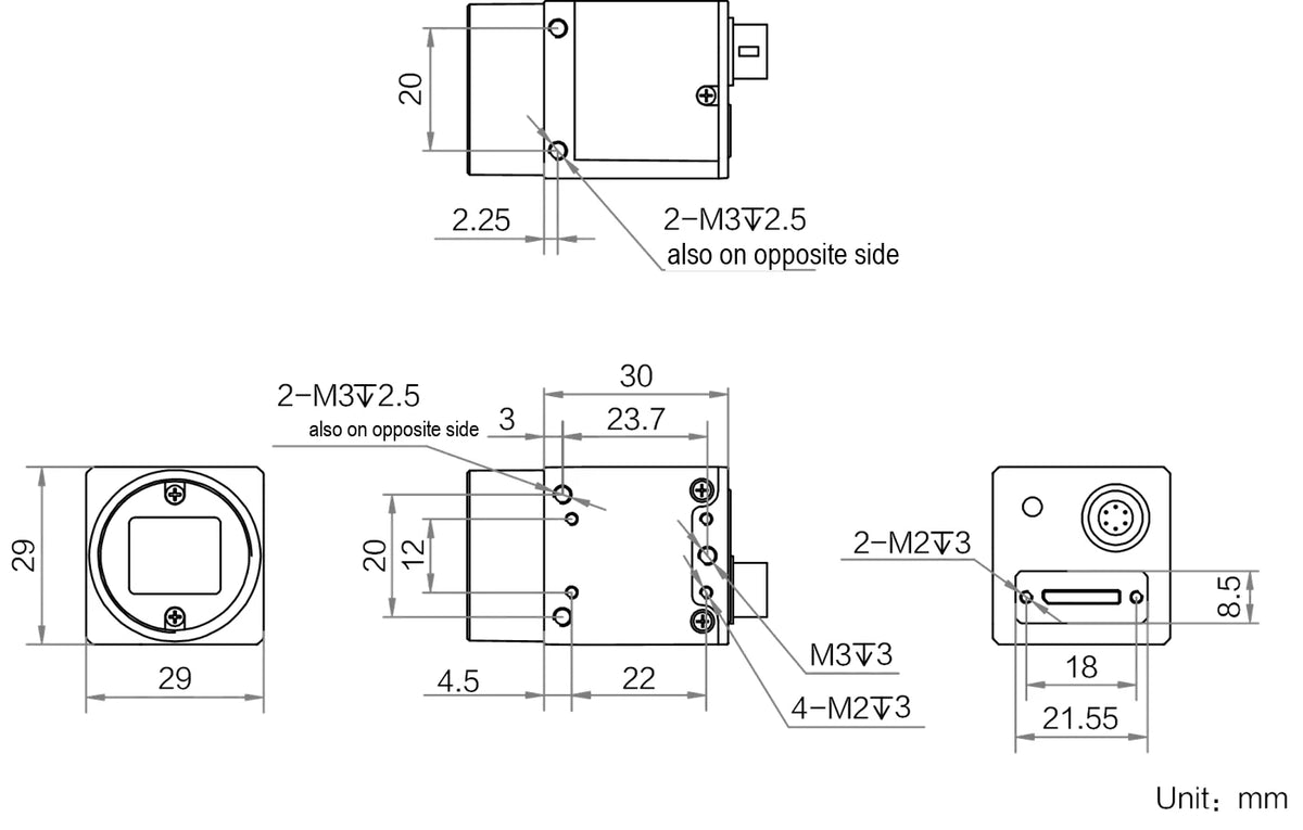 MV-CS240-90UC dimensions (mm)
