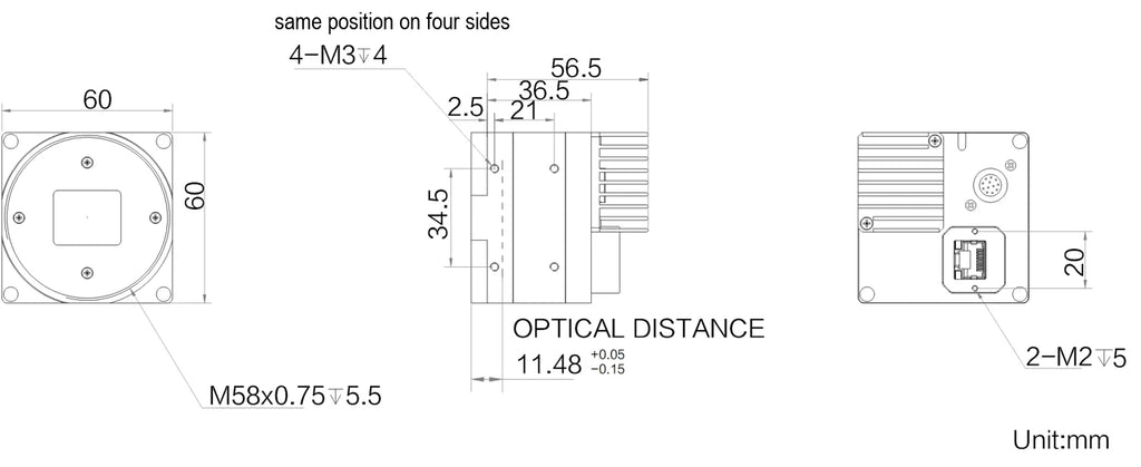 MV-CH470-10TC-M58S-NN dimensions (mm)