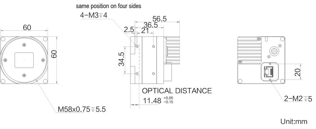 MV-CH470-10TC-M58S-NN dimensions (mm)