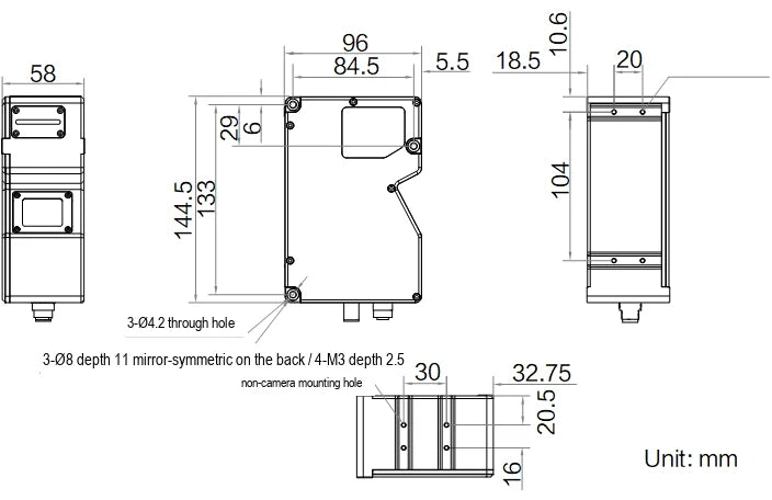 MIS-DP3850-01P dimensions (mm)