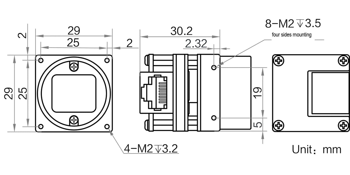 MV-CB004-10GM-C dimensions (mm)