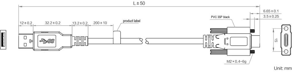 LS-CBL-0128 dimensions (mm)