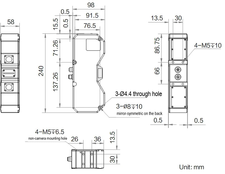 MV-DP3060-01D V2.0 dimensions (mm)