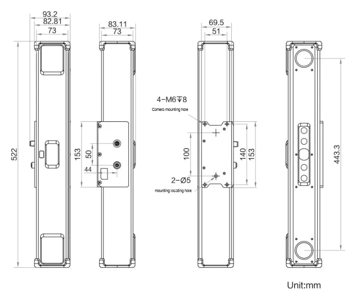 MV-TL200 dimensions (mm)
