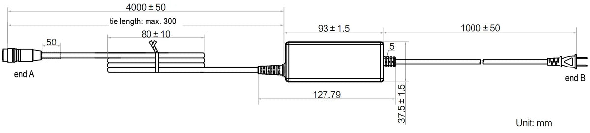 LS-ACP-H12P-ADP24V1A-ST-4M dimensions (mm)