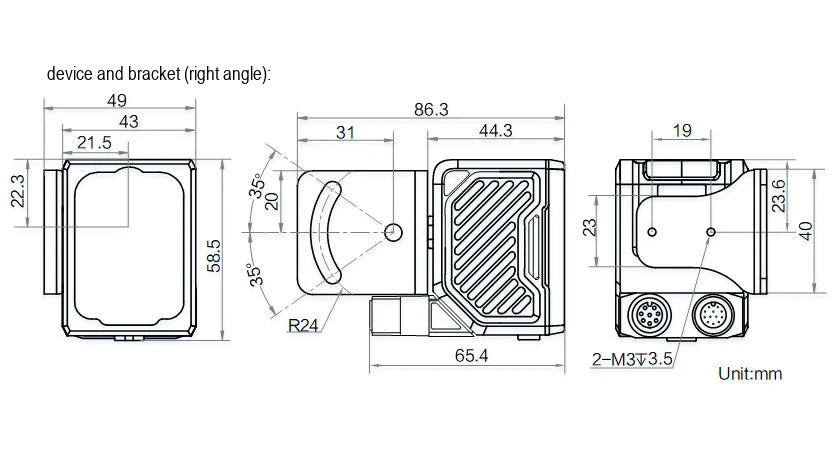 MV-ID8030XM-100N-XBN dimensions (mm)