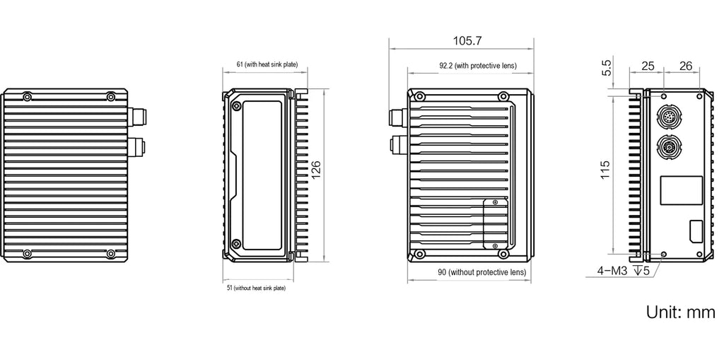 MV-DPS200P-02 V2.0 dimensions (mm)