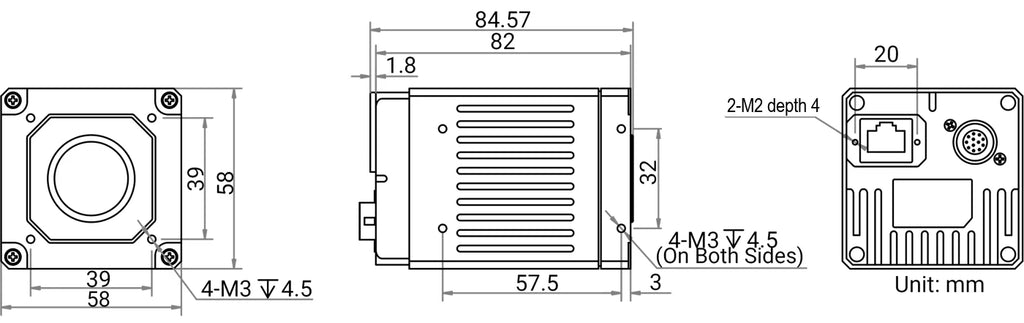 MV-CI013-GS-TF dimensions (mm)