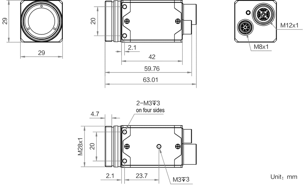 MV-CT089G-13GM01-PRO dimensions (mm)