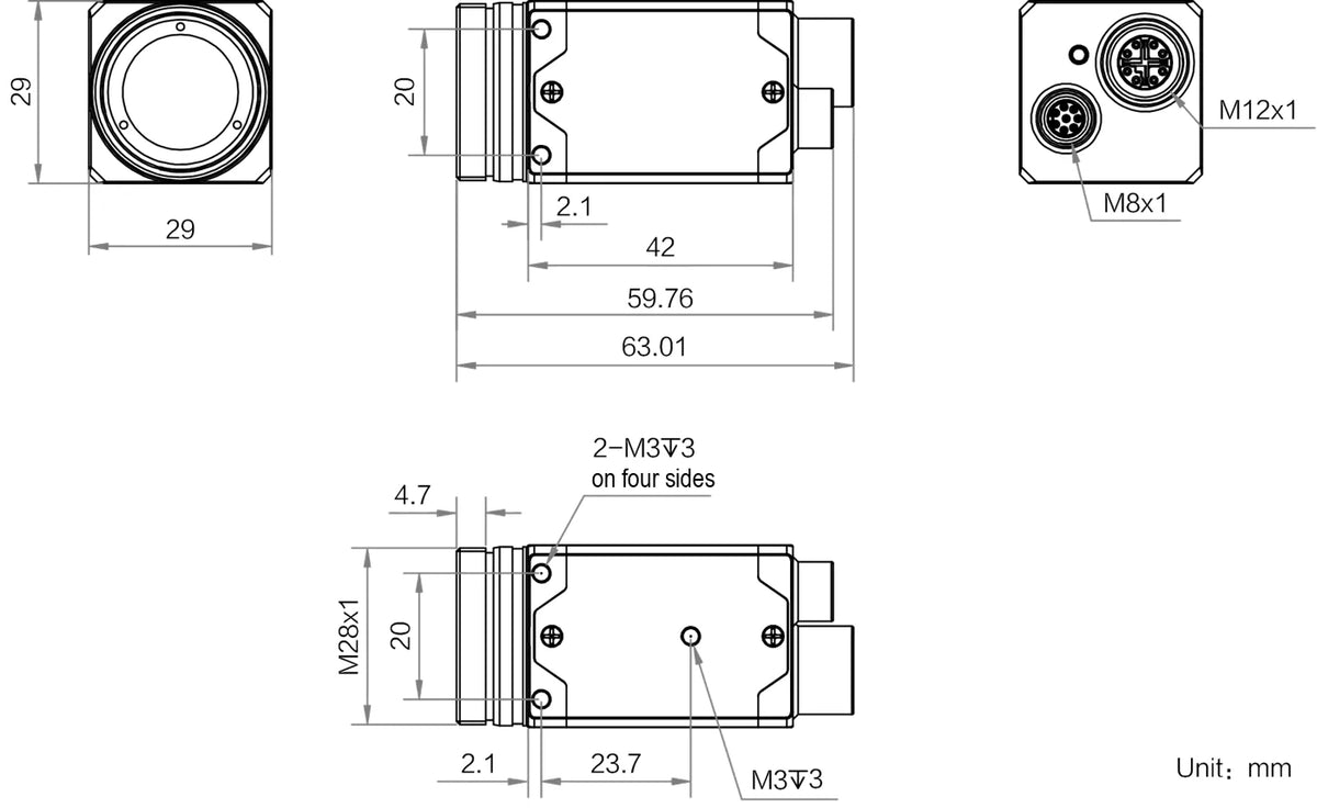 MV-CT089G-13GM01-PRO dimensions (mm)