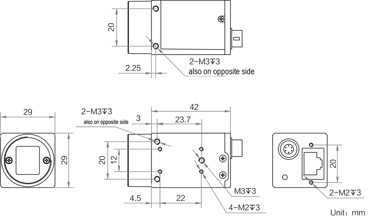 HIK-C020-CG dimensions (mm)