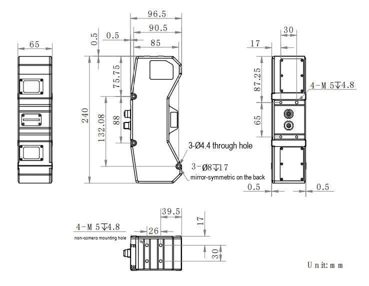 MIS-DP3850-10D dimensions (mm)