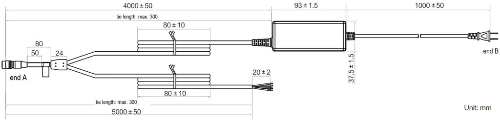 LS-CBL-0249 dimensions (mm)