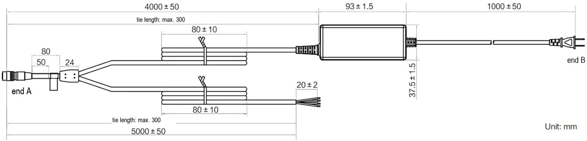 LS-CBL-0249 dimensions (mm)