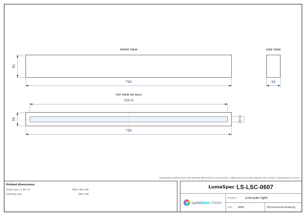 LS-LSC-0607 dimensions (mm)