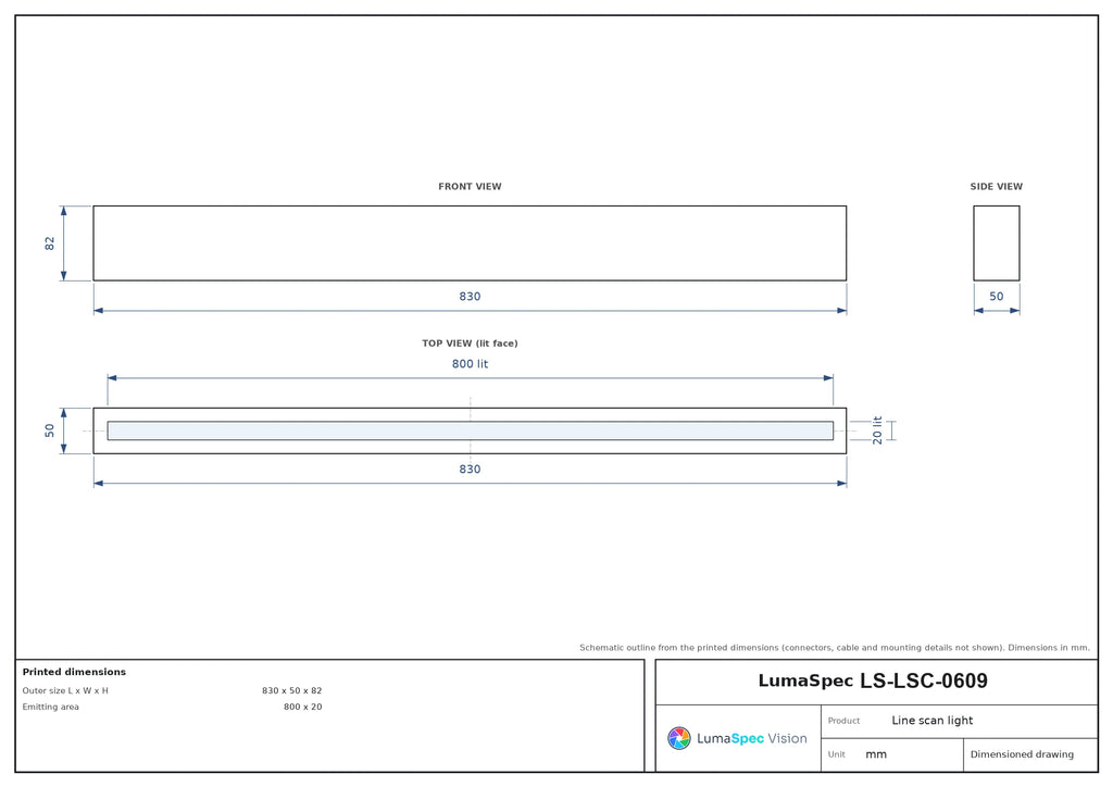 LS-LSC-0609 dimensions (mm)