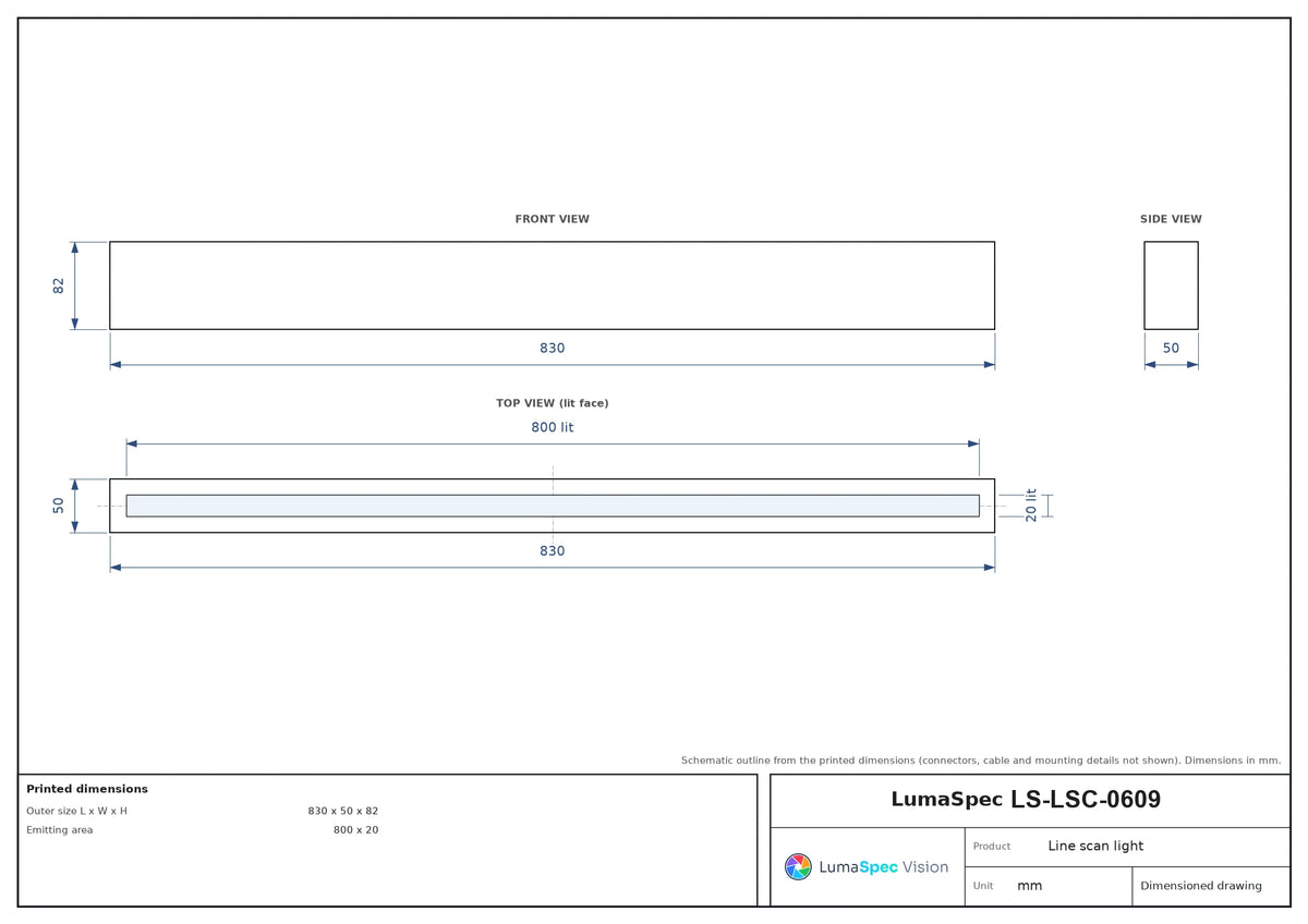 LS-LSC-0609 dimensions (mm)