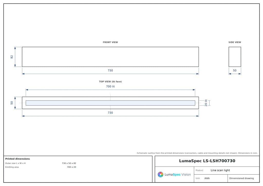 LS-LSH700730 dimensions (mm)