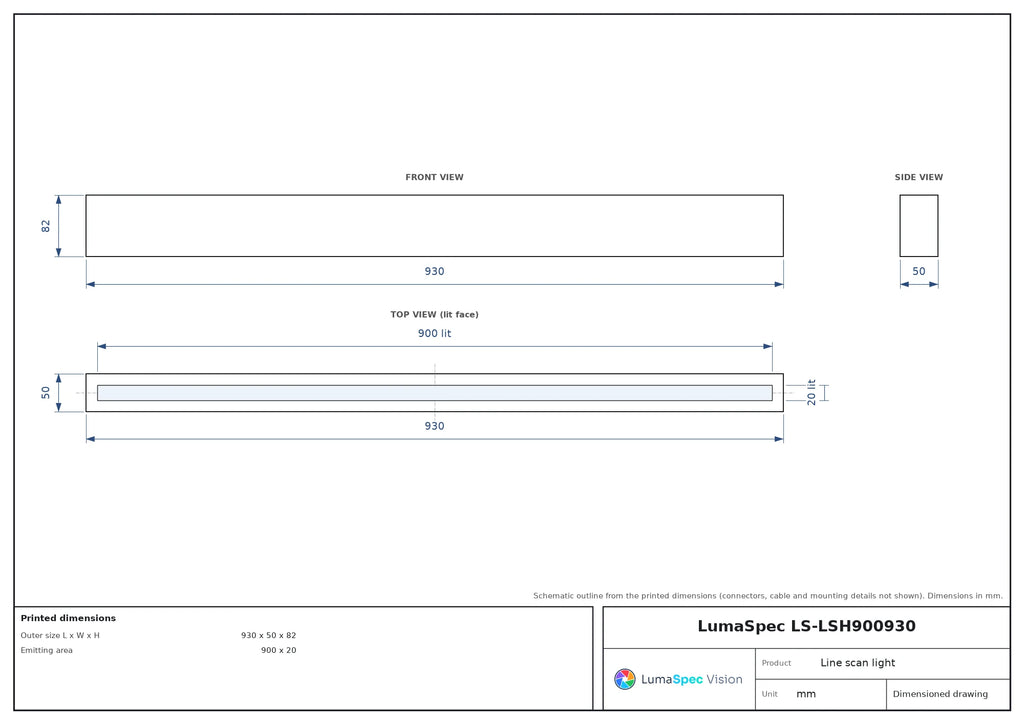 LS-LSH900930 dimensions (mm)