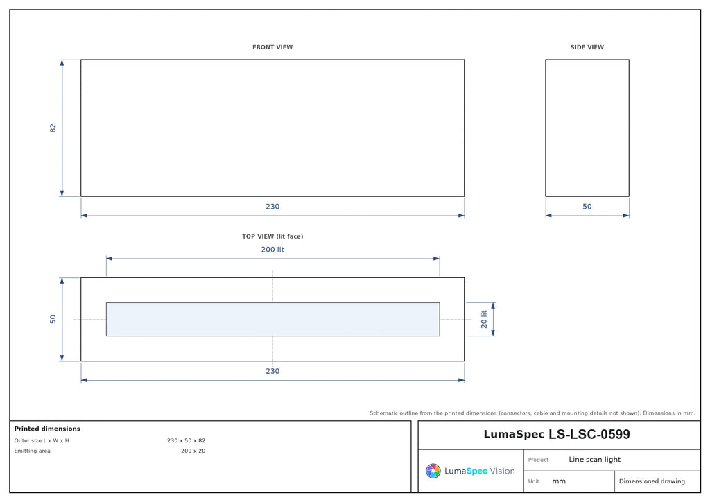 LS-LSC-0599 dimensions (mm)