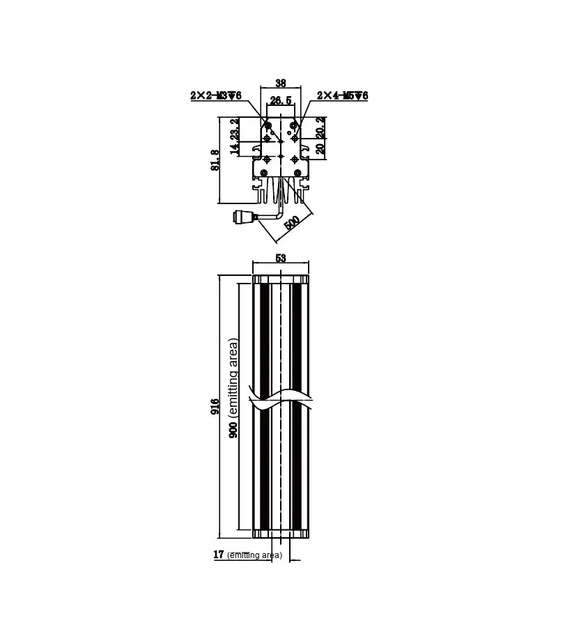 LS-LTFS-200-W dimensions (mm)