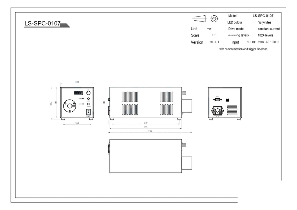 LS-SPC-0107 dimensions (mm)