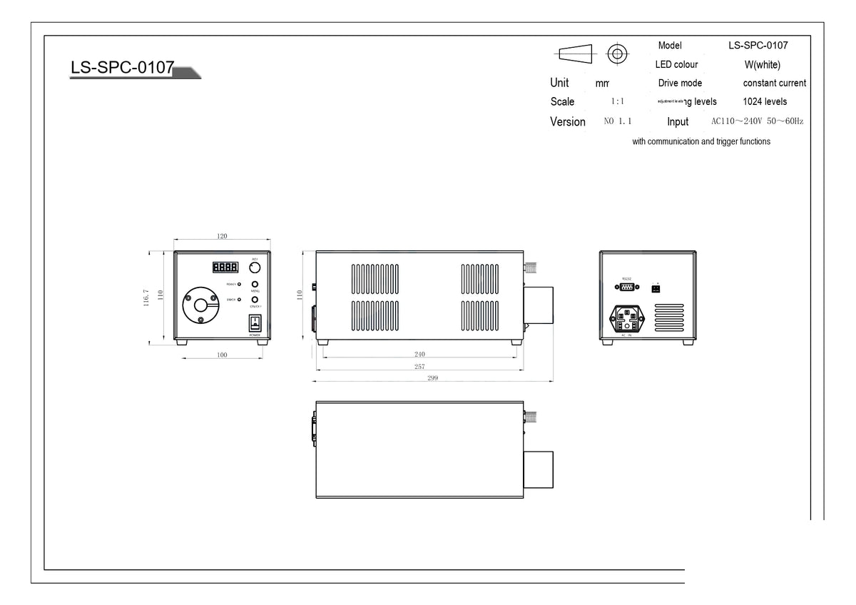 LS-SPC-0107 dimensions (mm)