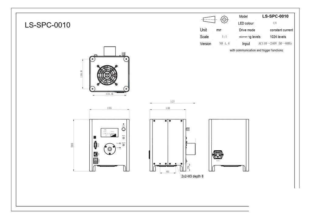 LS-SPC-0010 dimensions (mm)