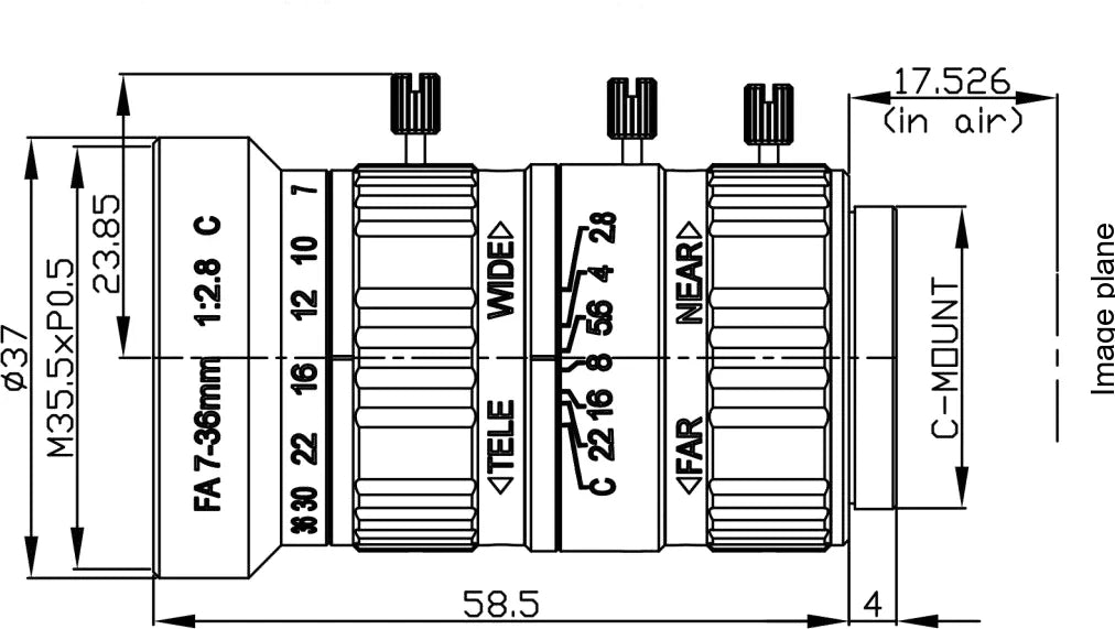 LS-SVFA0736-6M dimensions (mm)
