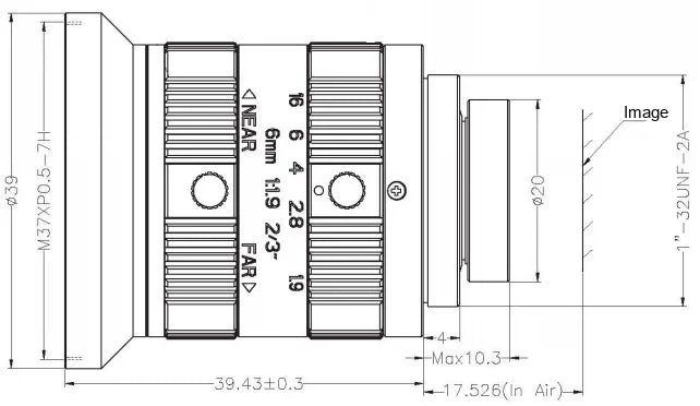 LS-SMV0619XF-5M dimensions (mm)