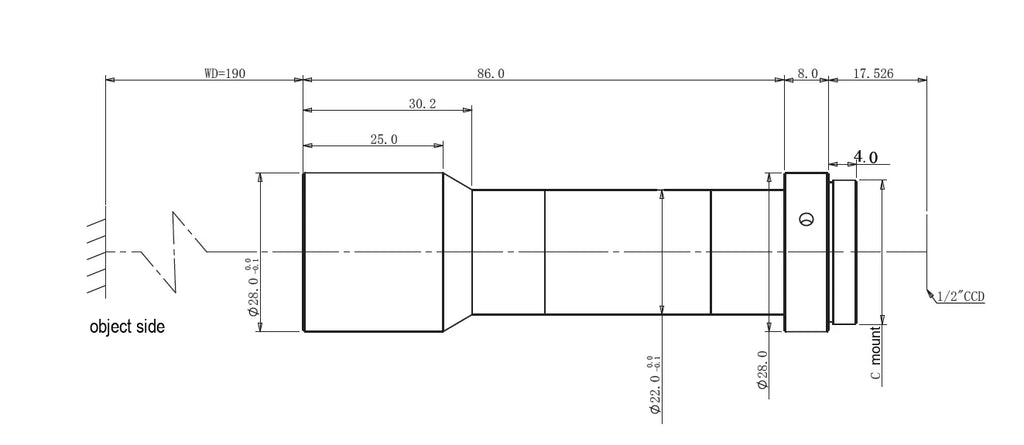 LS-HY-05-190 dimensions (mm)