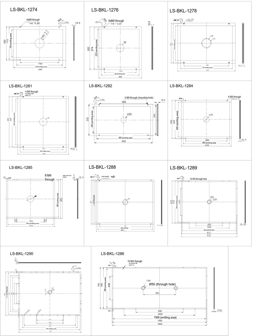 LS-BKL-1278 dimensions (mm)